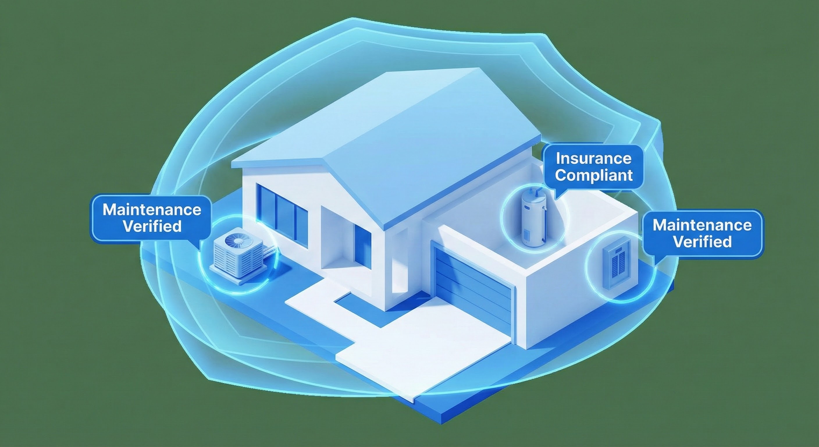 Visualization of a home protected by documented maintenance protocols